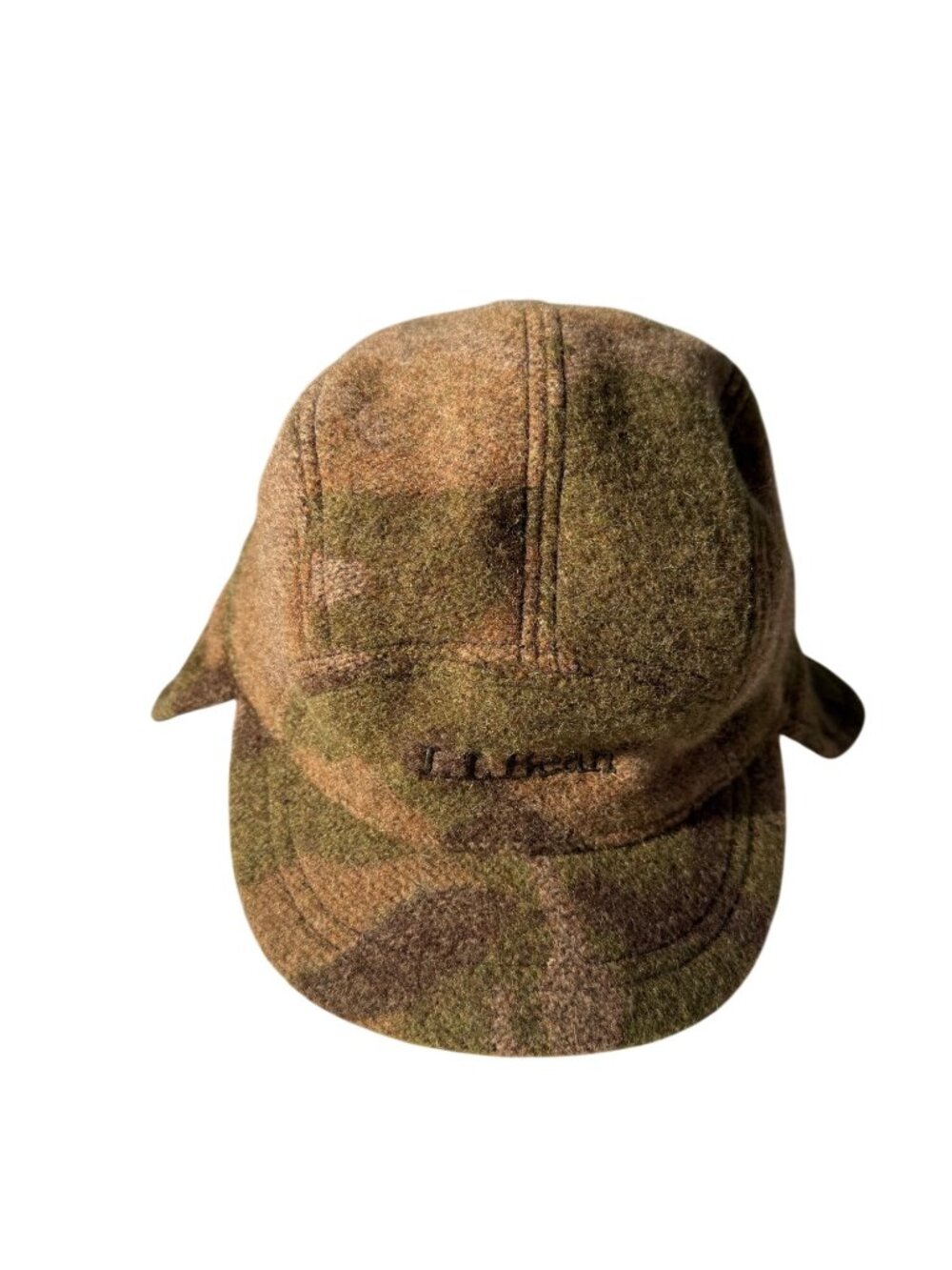 L.L. Bean Unisex Hunting Ear Flap Hat Size L Wool Blend Maine Guide Camo Cap